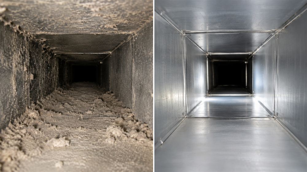 Air duct before cleaning